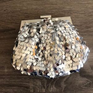 Silver clutch purse